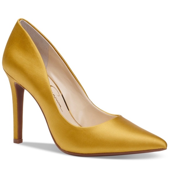 Jessica Simpson Shoes - JESSICA SIMPSON Satin brass Cassani pointy toe stiletto heel Pumps size 10 new